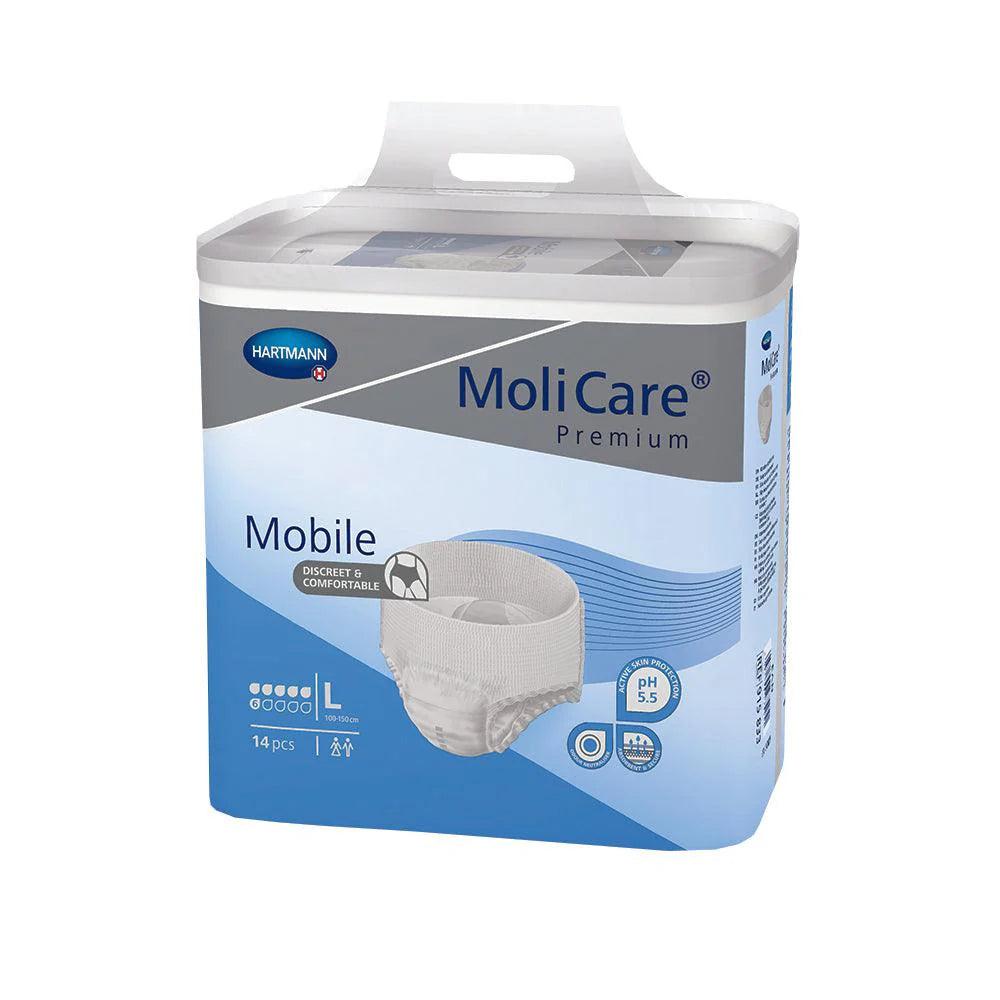 Molicare Premium Elastic Unisex 6 Drops Briefs Large 115-145cm 2349ml Pack/30