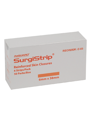 AsGUARD SurgiStrip Skin Closures 6x38mm 6's - Box 50
