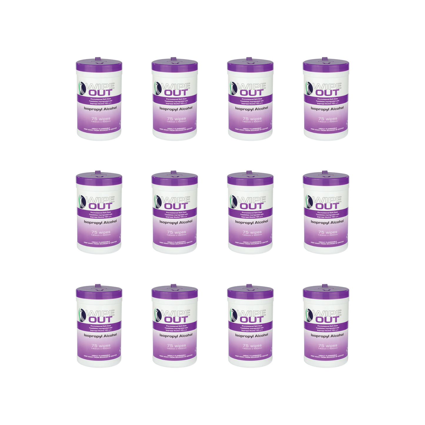 Wipe Out® Isopropyl Alcohol Wipes Canister/75